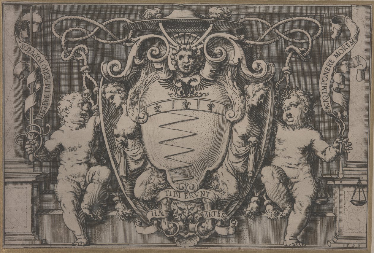 Escudo de Armas del Cardenal Filippo Sega de Agostino Carracci