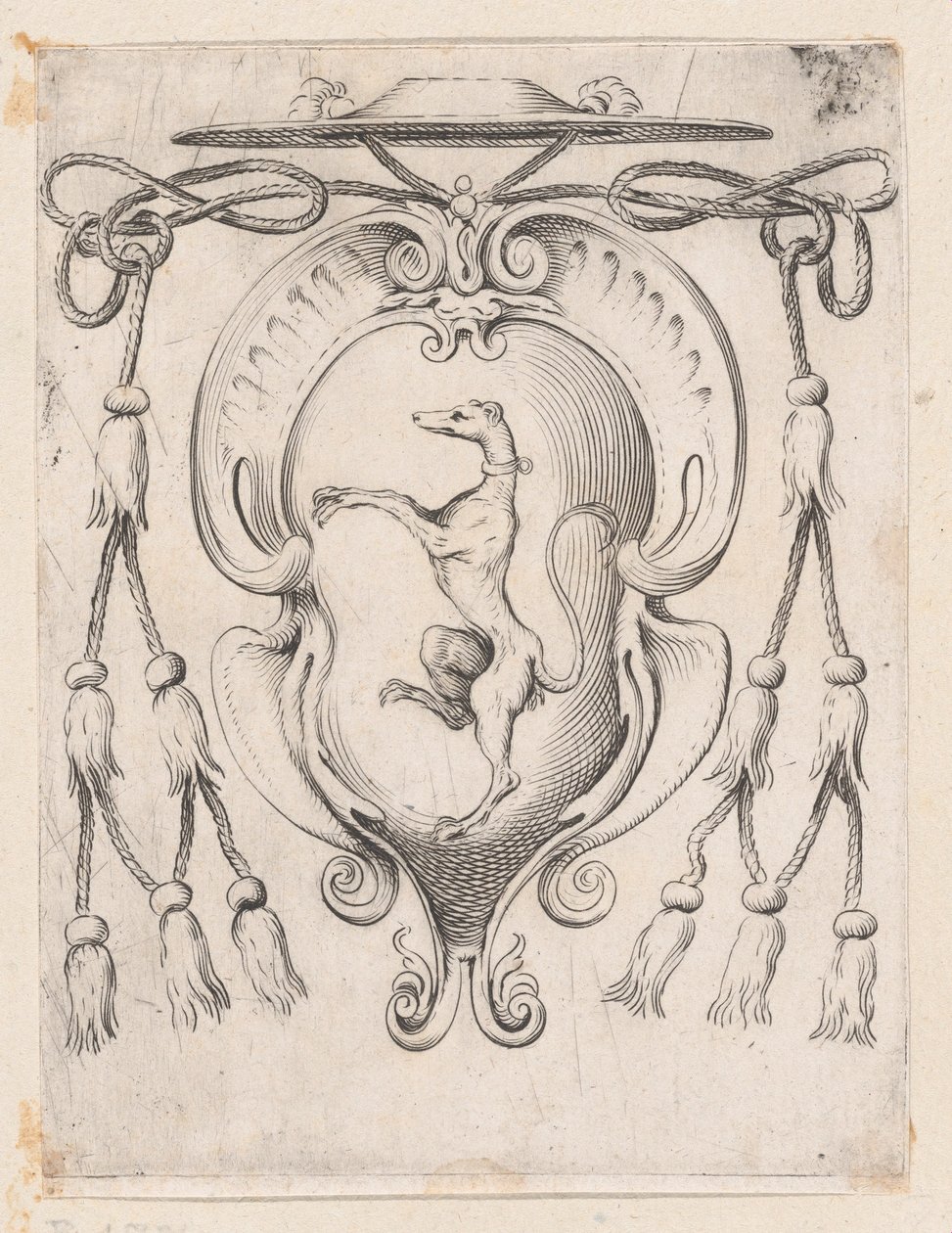 Escudo de Armas de un Cardenal de la Familia Sampieri, 1590-95 de Agostino Carracci