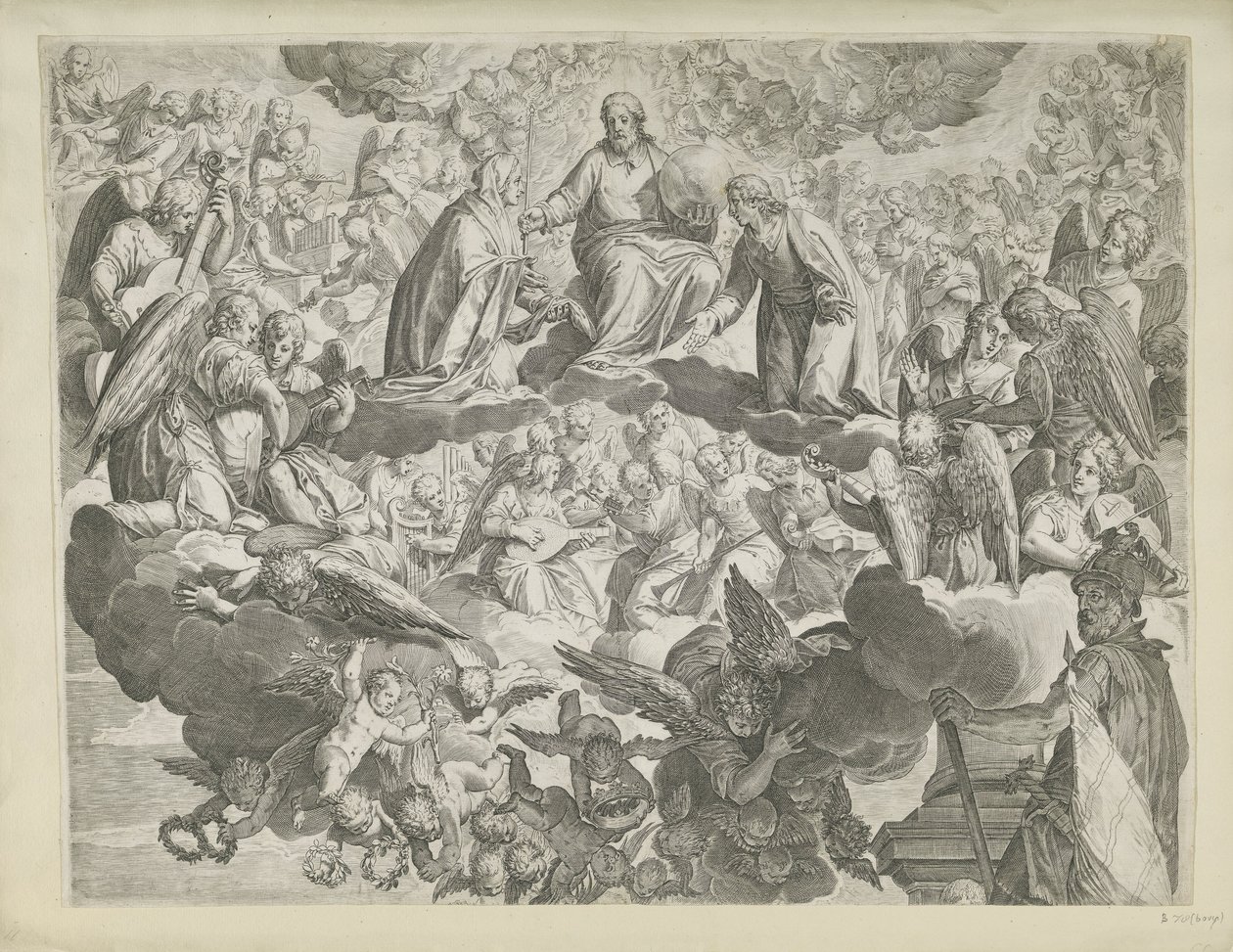 El Martirio de Santa Justina de Padua (mitad superior) de Agostino Carracci