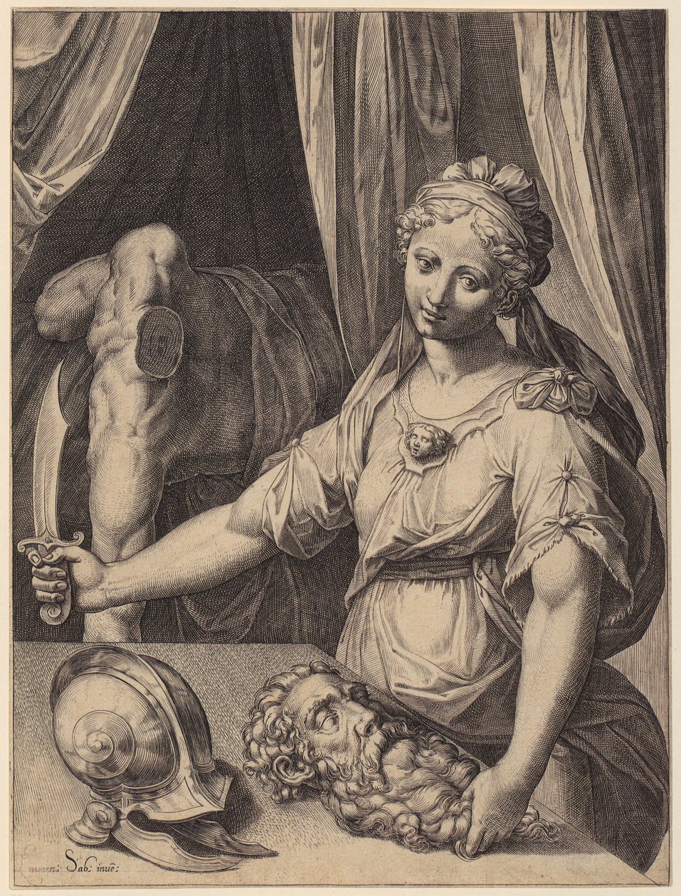 Judit con la cabeza de Holofernes de Agostino Carracci