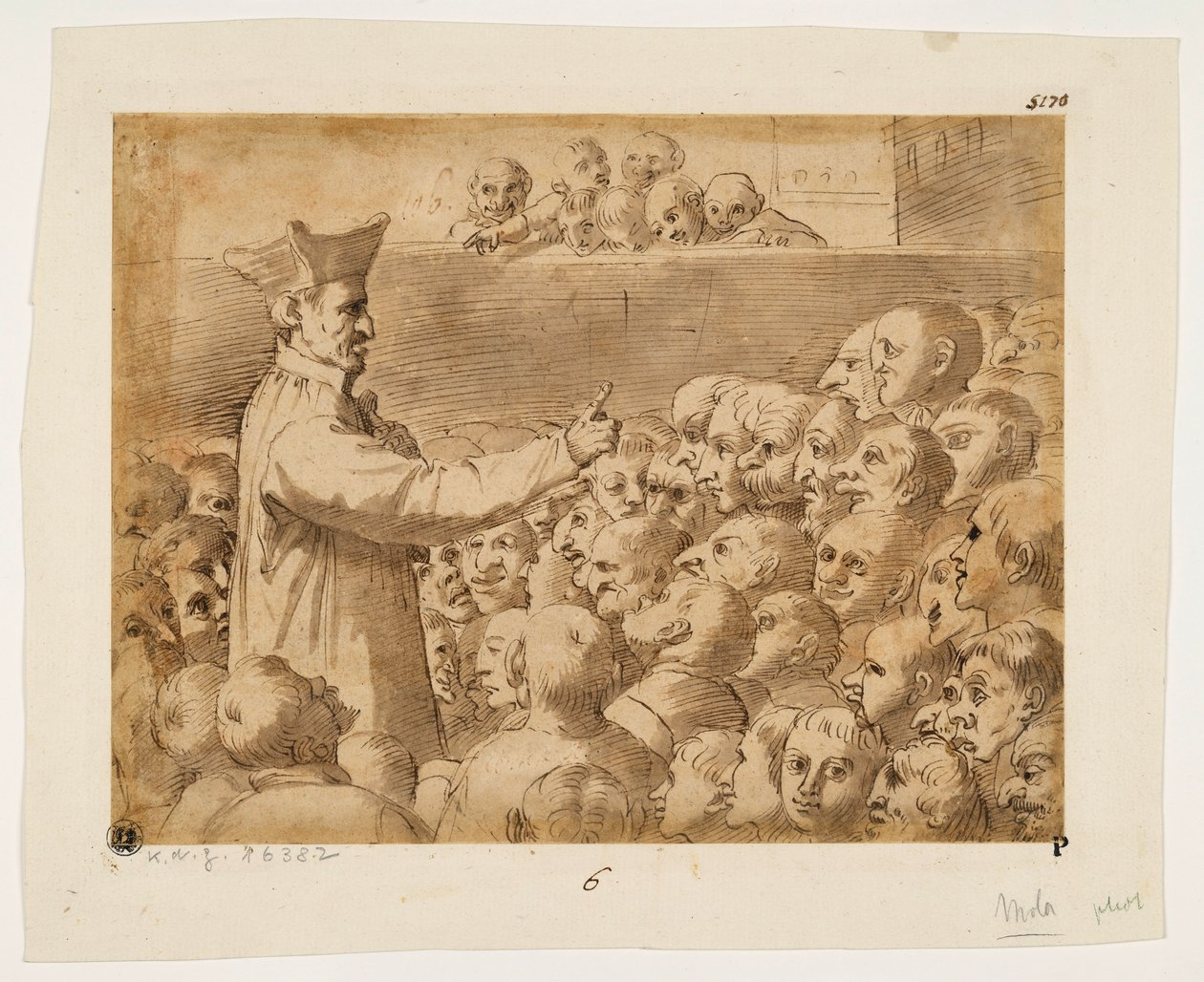 Caricatura de un sermón de Agostino Carracci