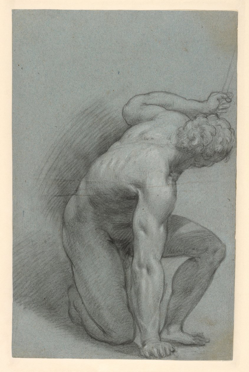 Figura arrodillada (recto); figura reclinada (verso) de Agostino Carracci