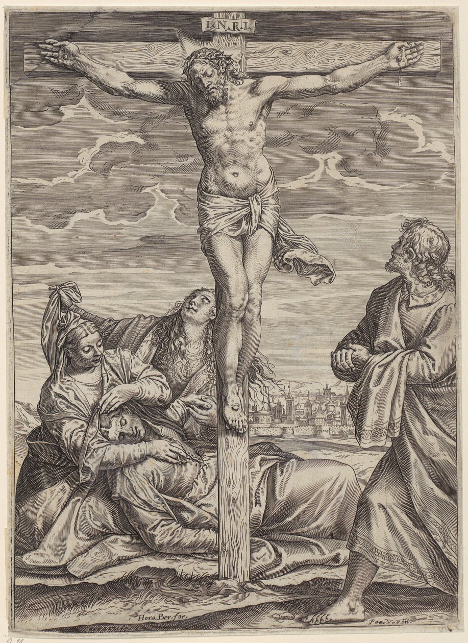Crucifixión de Agostino Carracci