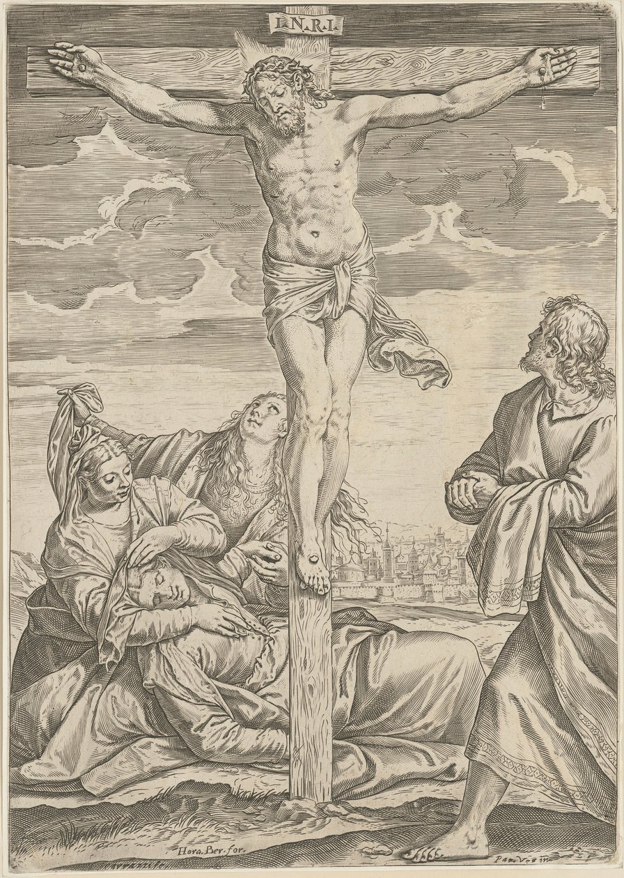 Crucifixión de Agostino Carracci