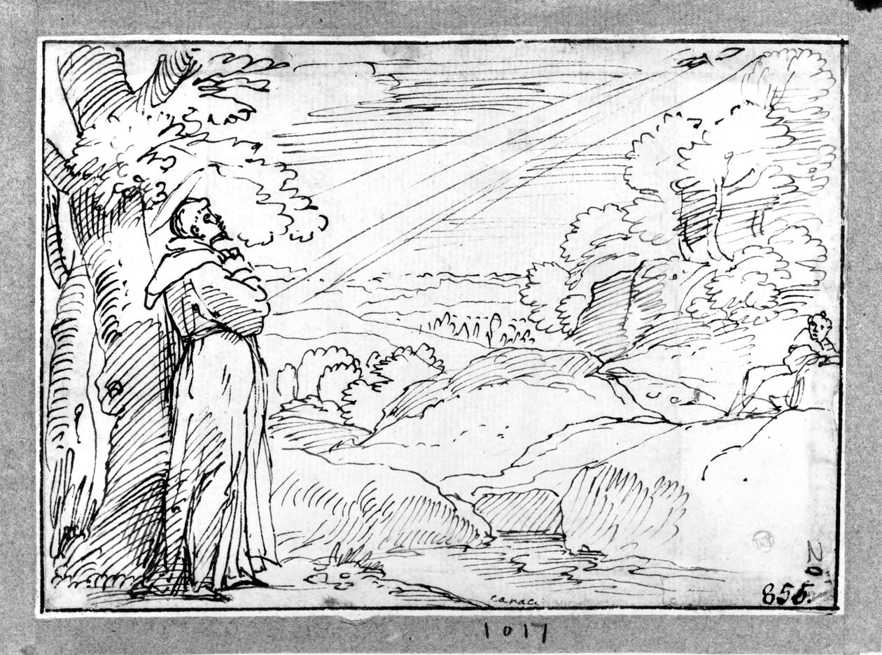 Paisaje con san Francisco de Agostino Carracci