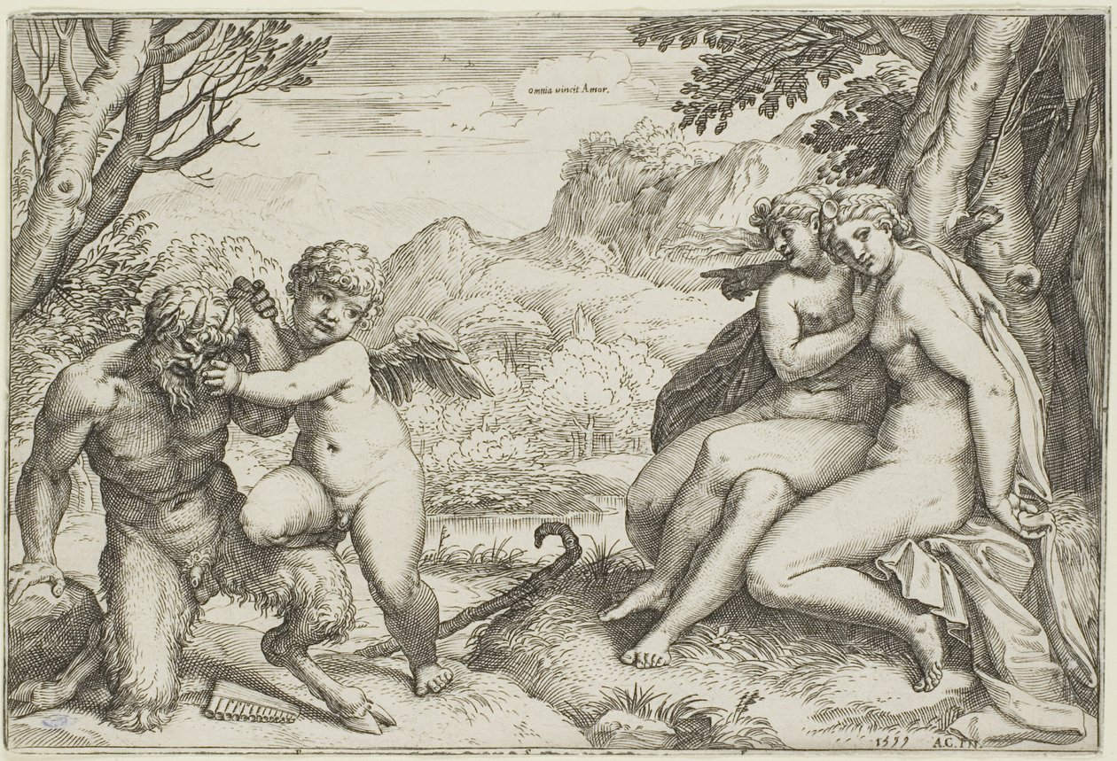 El Amor Conquista Todo de Agostino Carracci