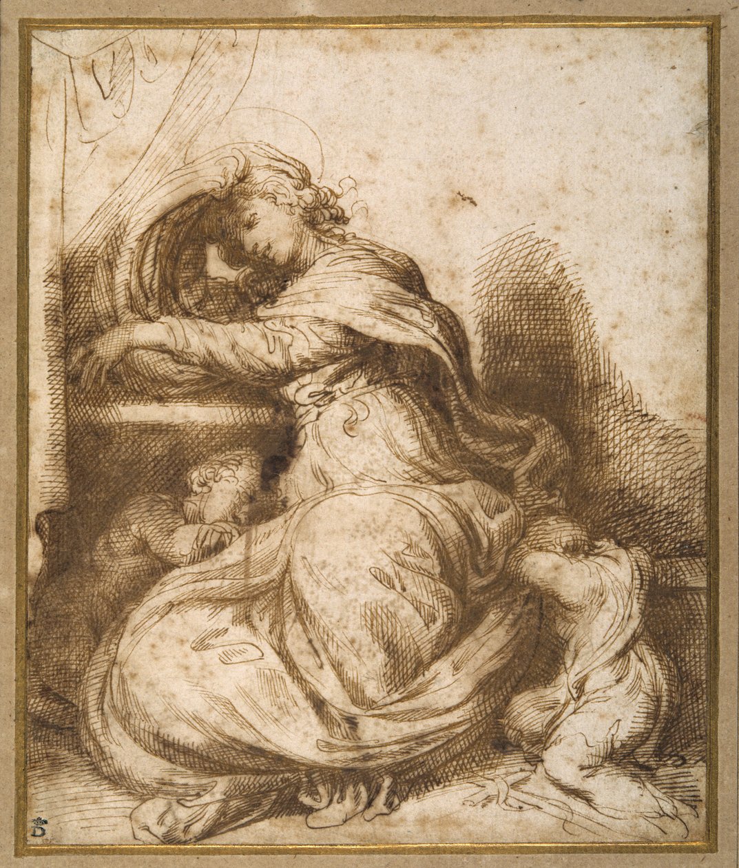 Madonna y Niño con San Juan, todos dormidos de Agostino Carracci