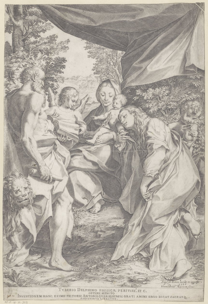 María con el Niño y San Jerónimo y María Magdalena de Agostino Carracci