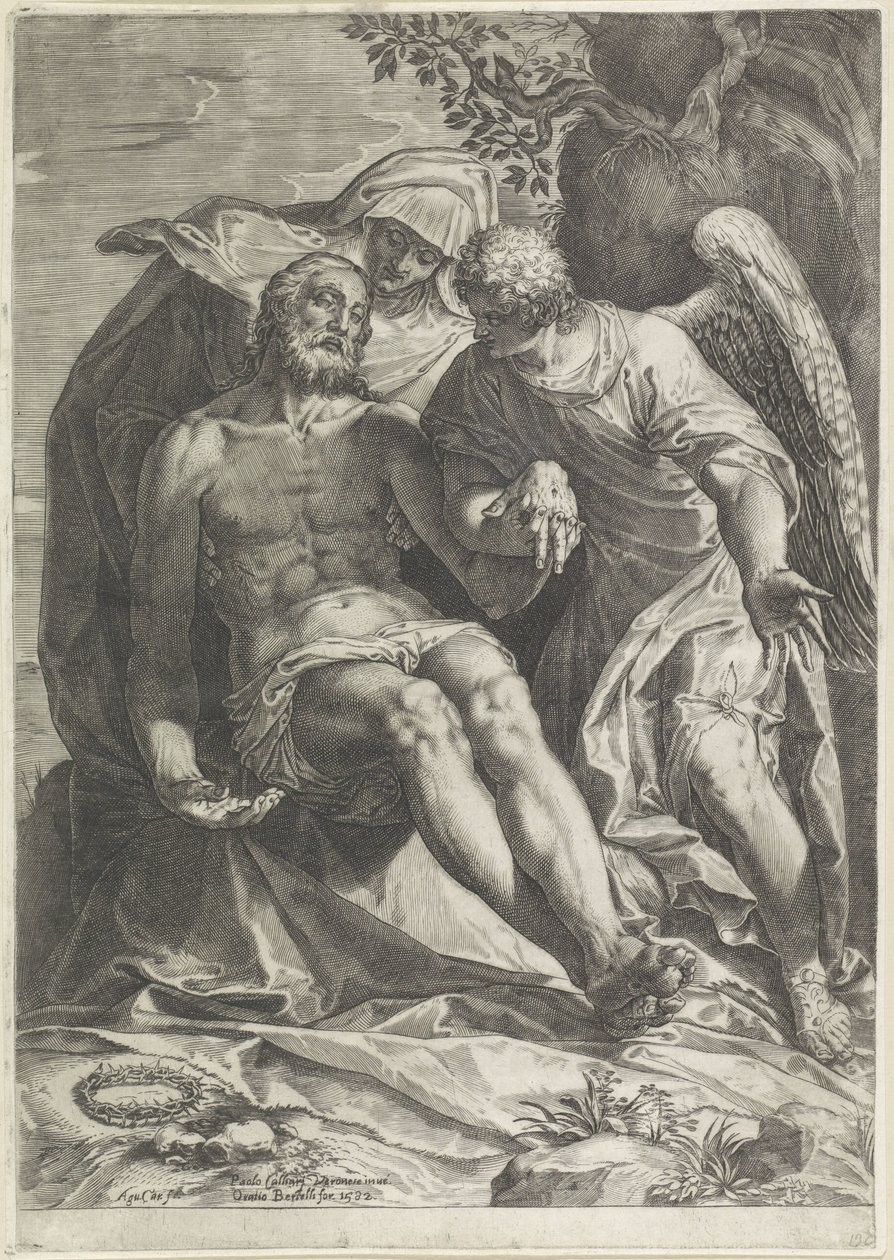 María con el Cuerpo de Cristo (Piedad) de Agostino Carracci