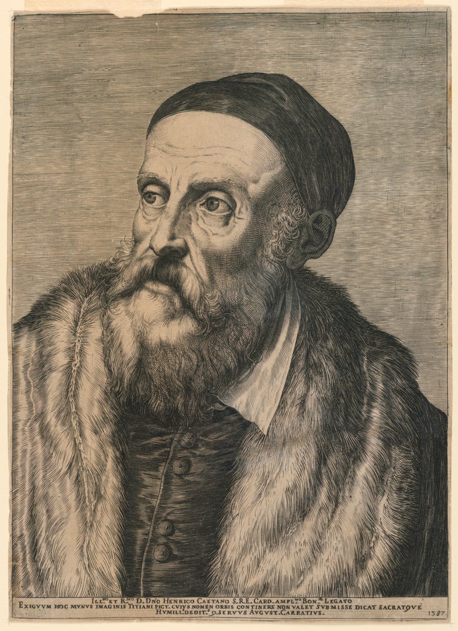 Retrato de Tiziano de Agostino Carracci