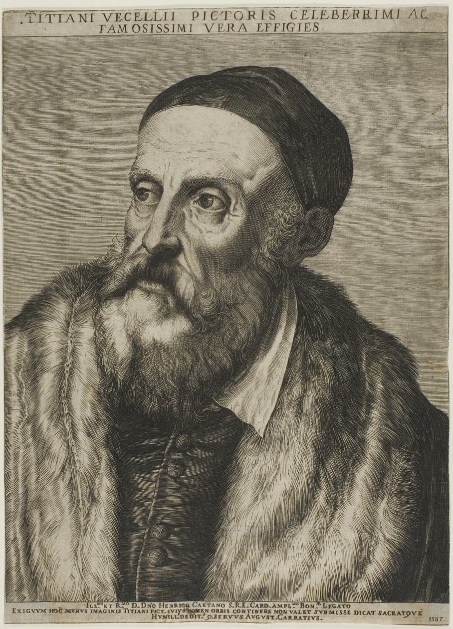 Retrato de Tiziano de Agostino Carracci
