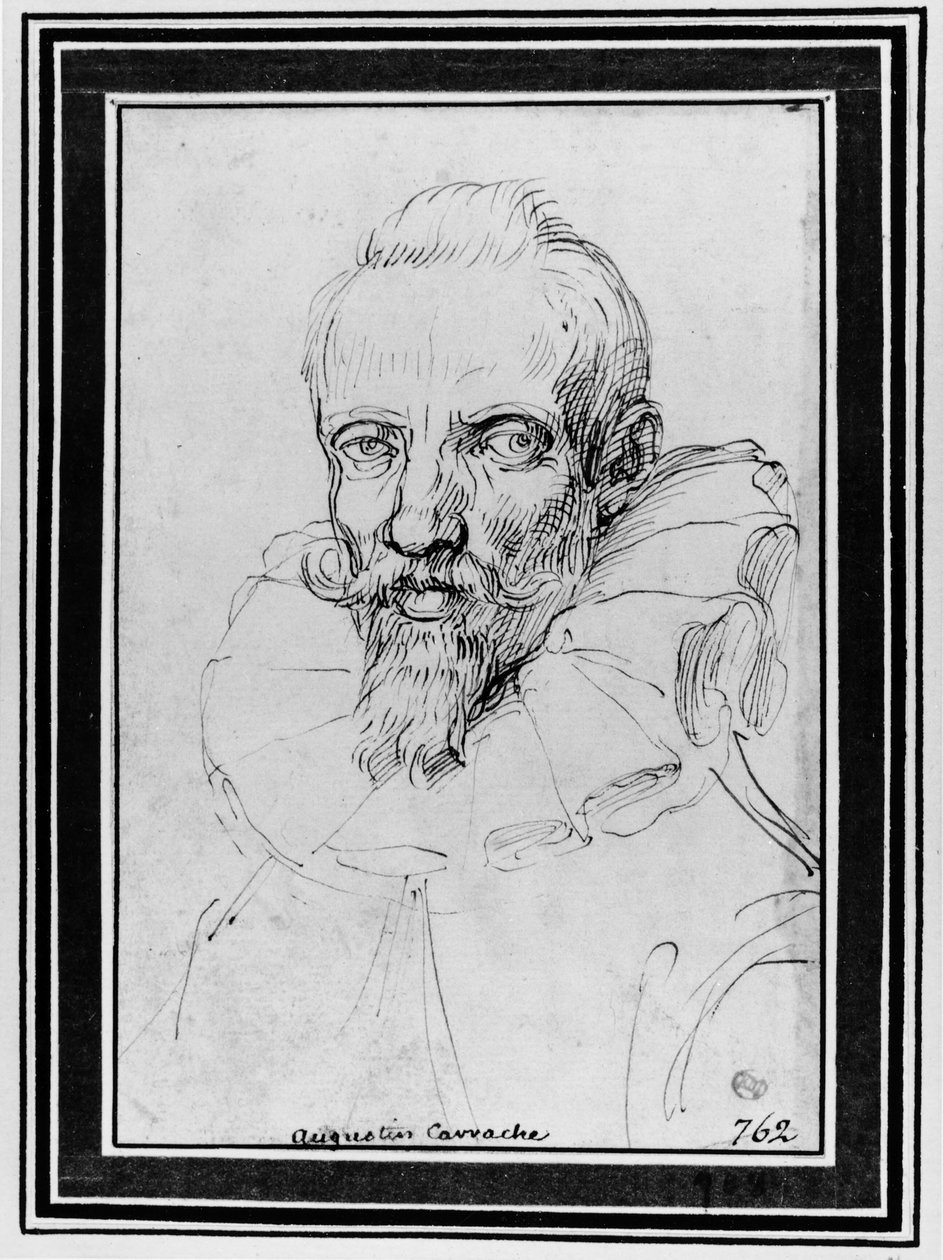Retrato de un hombre con barba de Agostino Carracci