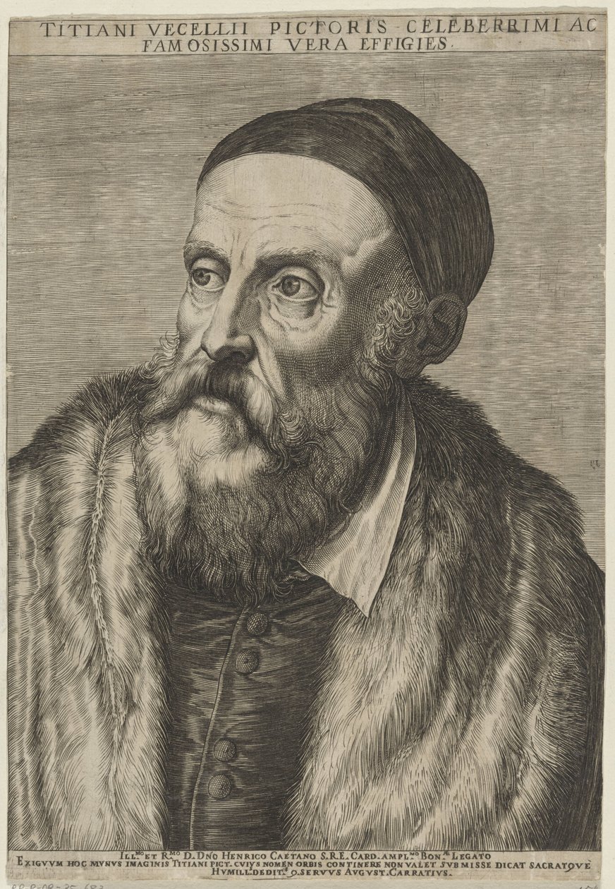 Retrato del pintor Tiziano de Agostino Carracci