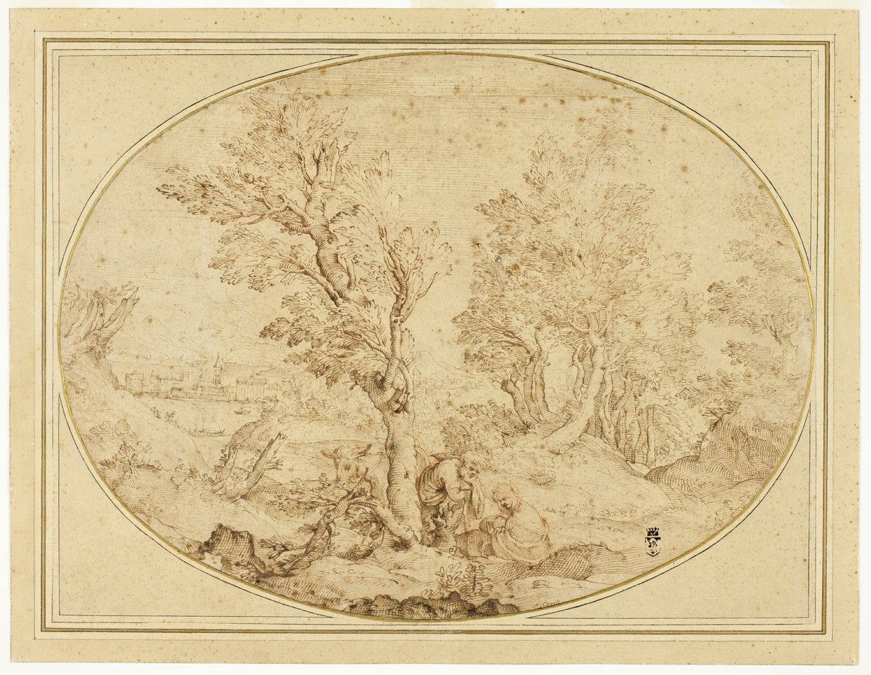 Descanso en la Huida a Egipto de Agostino Carracci