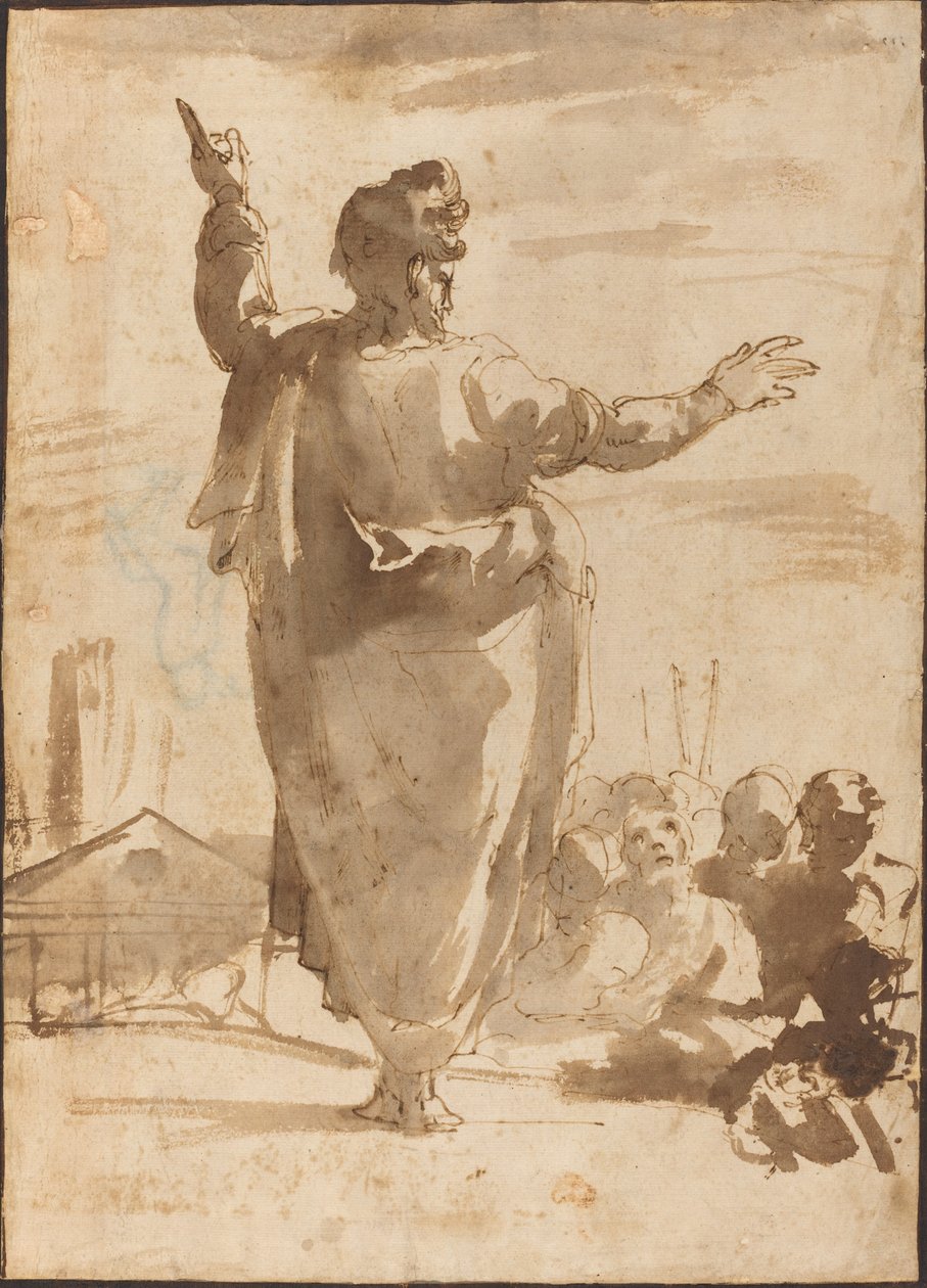 San Pablo predicando de Agostino Carracci