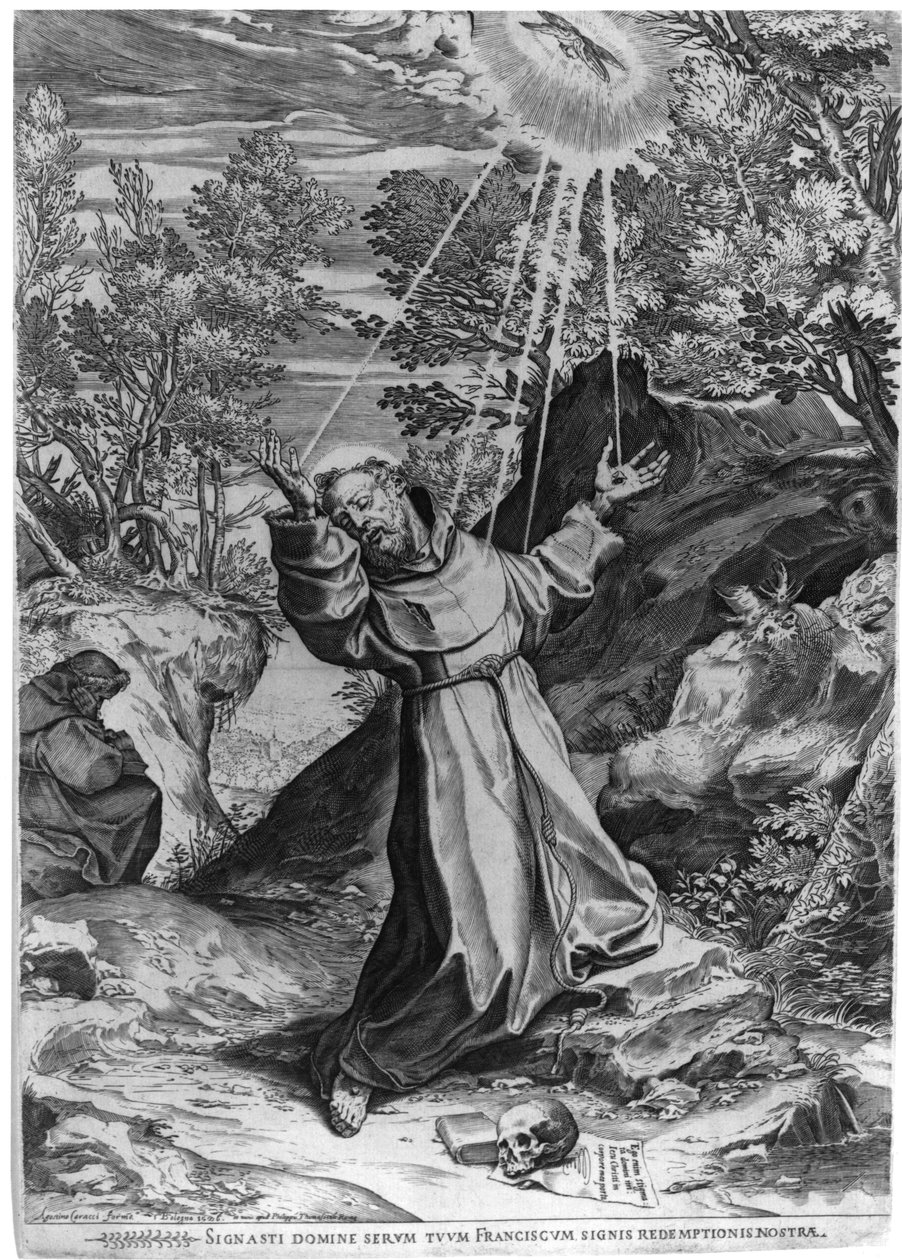 La estigmatización de San Francisco de Agostino Carracci