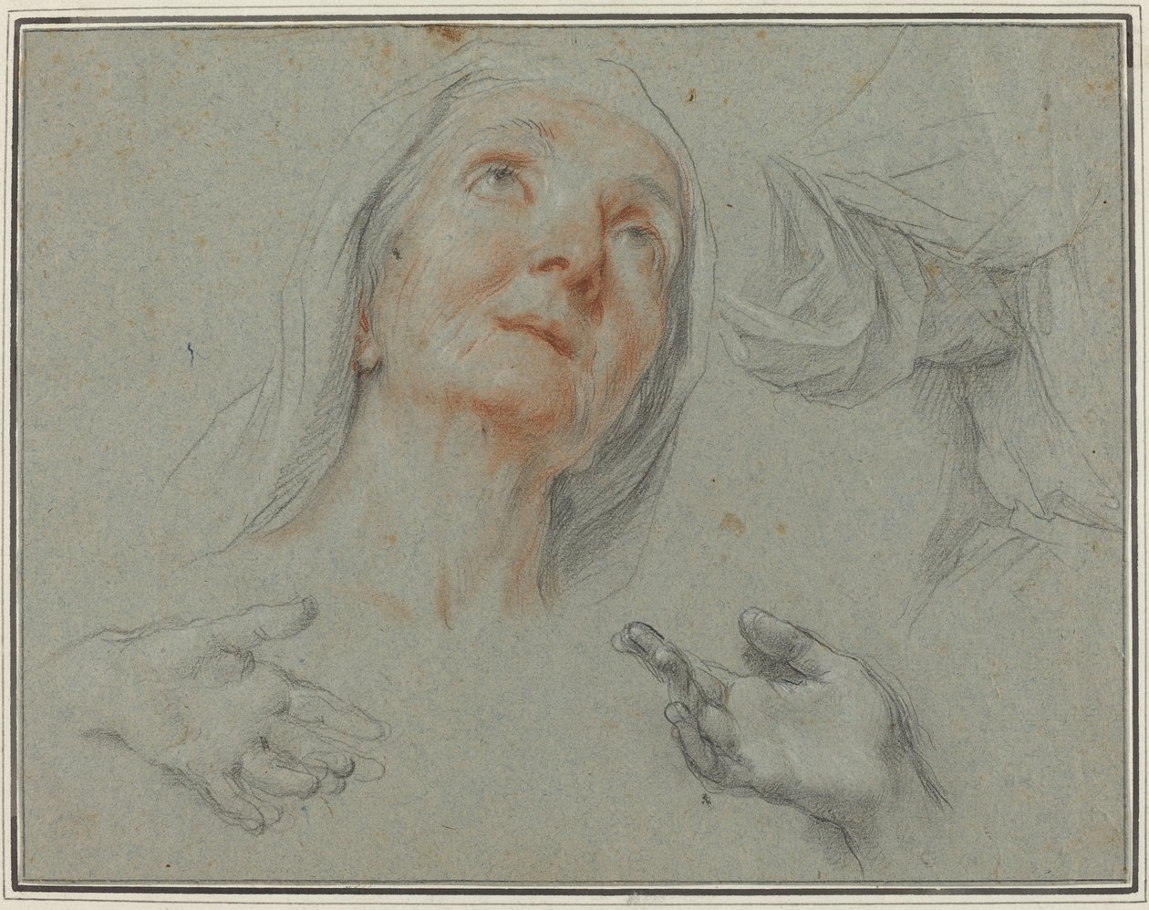 Estudios para Santa Ana en "La educación de la Virgen" de Agostino Masucci