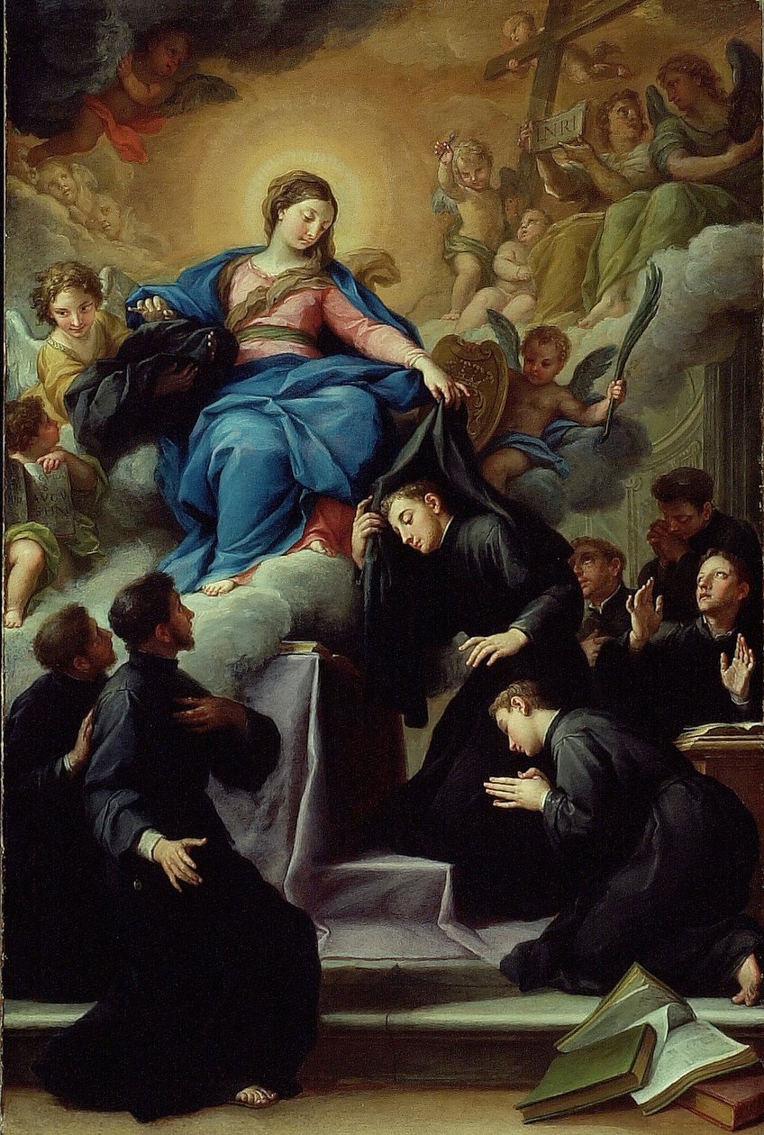 La Madonna con los siete fundadores de la Orden Servita de Agostino Masucci