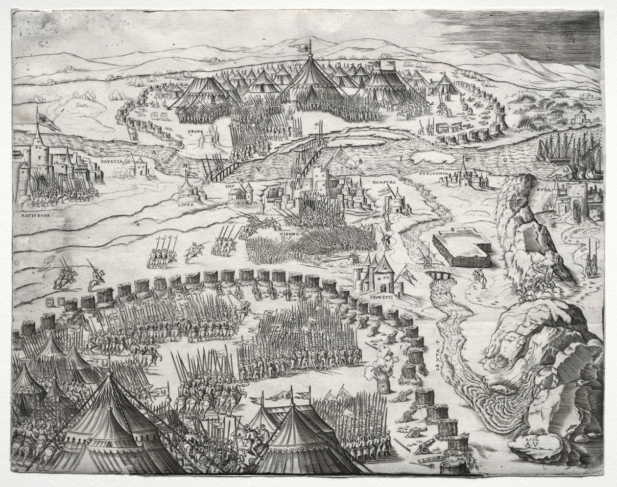 La posición y el campamento de los ejércitos de Carlos V y Solimán II de Agostino Musi