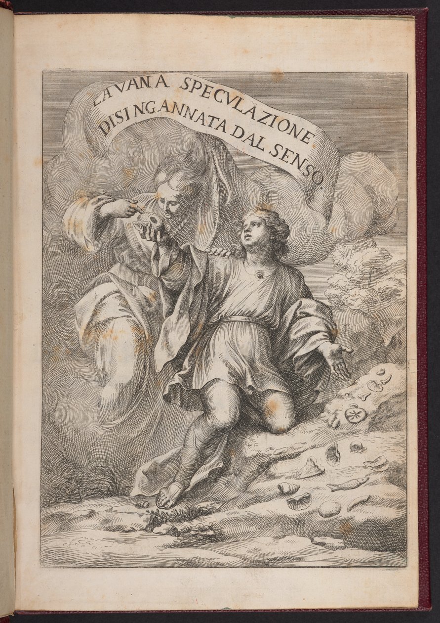 Página de "Vanas especulaciones desilusionadas por los sentidos. Carta de respuesta sobre los cuerpos marinos petrificados que se encuentran en diversos lugares terrestres" de Agostino Scilla