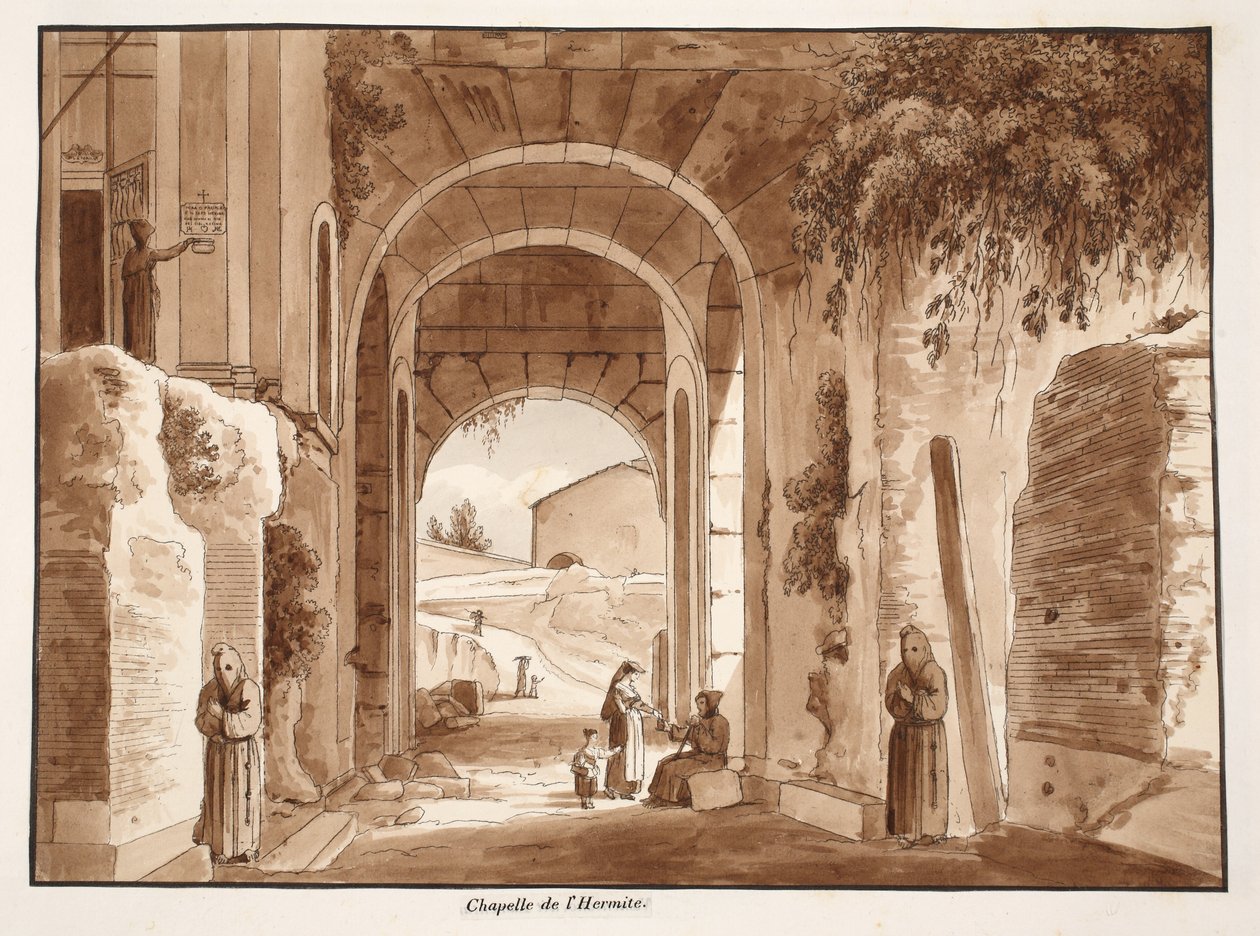 La capilla del ermitaño en el Coliseo, 1833 de Agostino Tofanelli