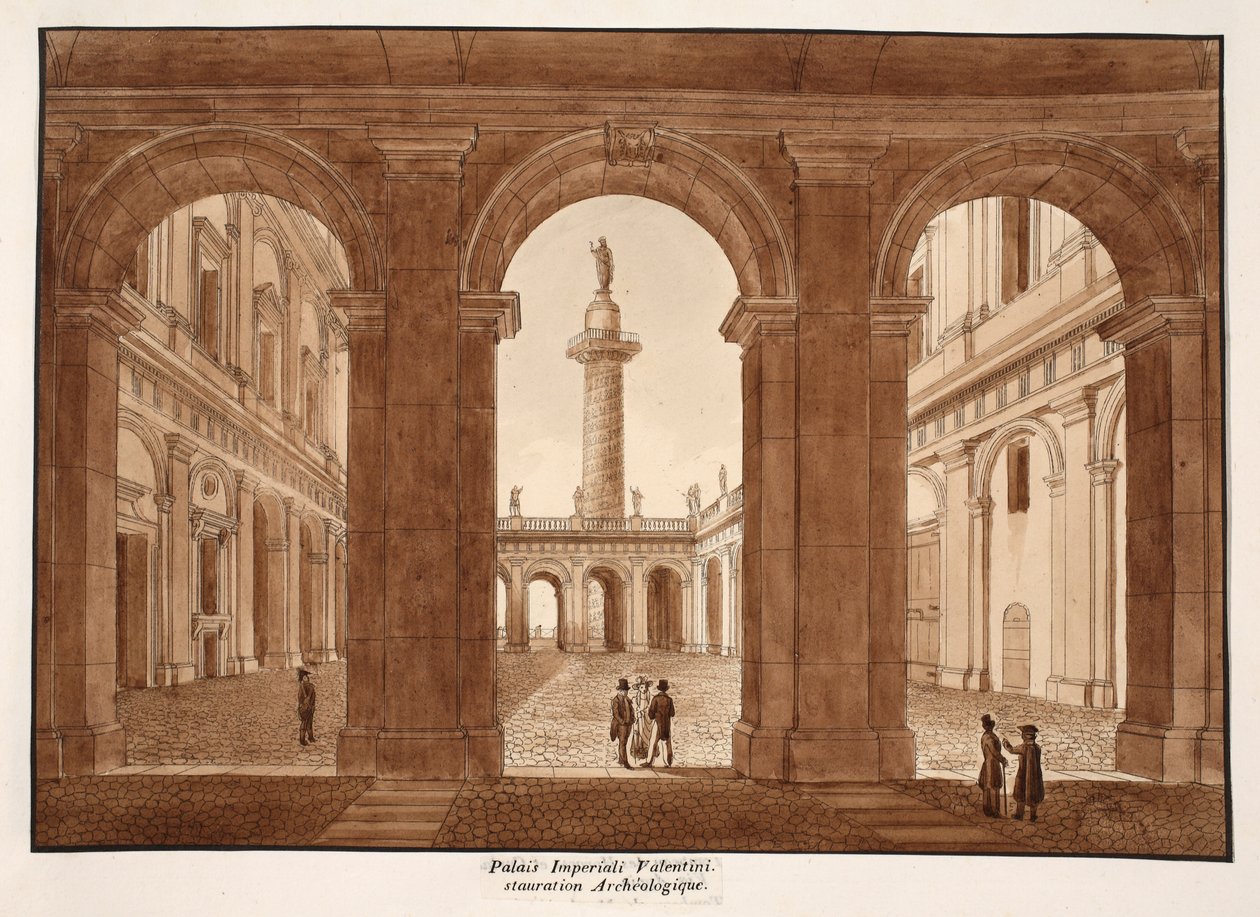 El Palazzo Imperiali Valentini. Restauración arqueológica., 1833 de Agostino Tofanelli