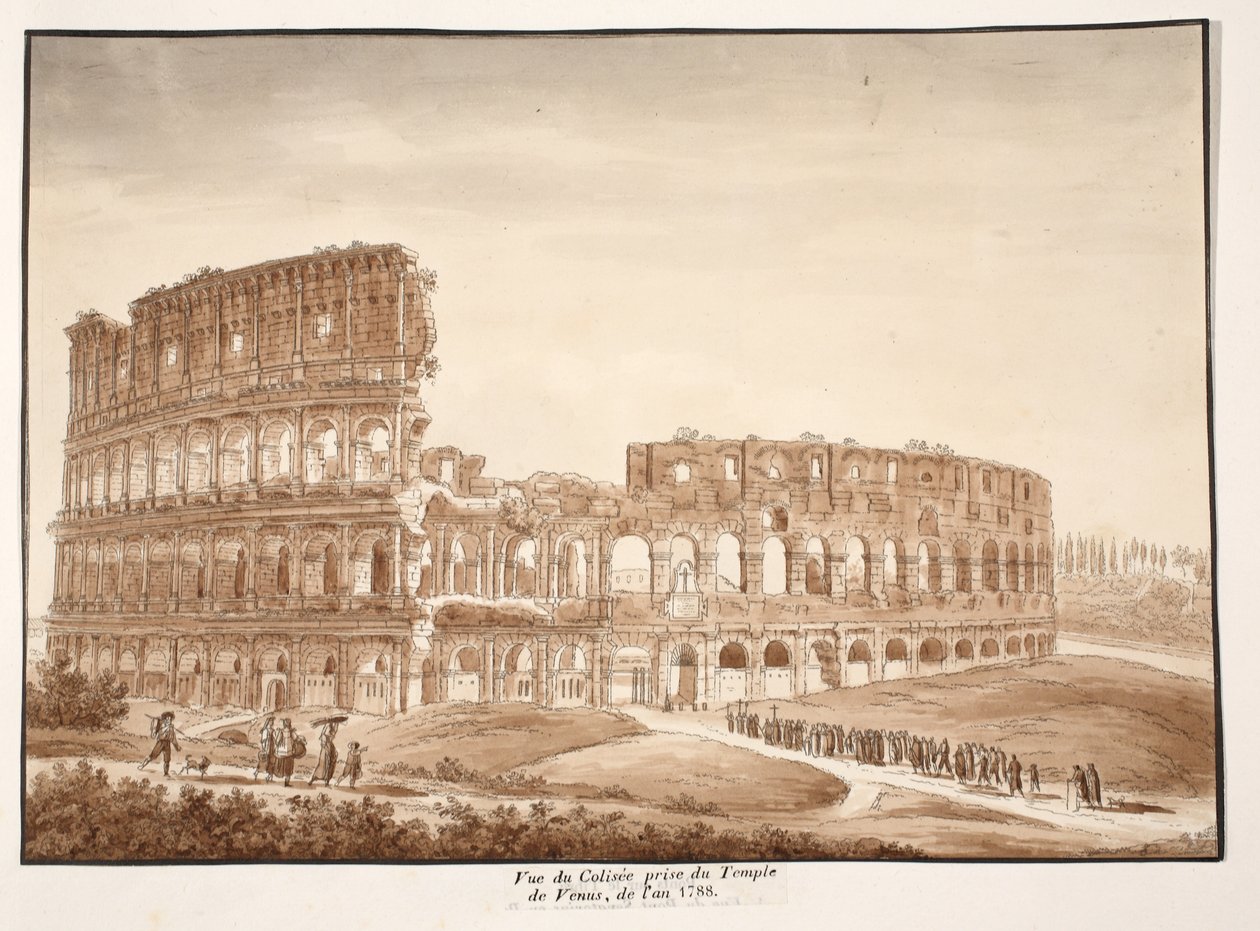 Vista del Coliseo desde el Templo de Venus de Agostino Tofanelli