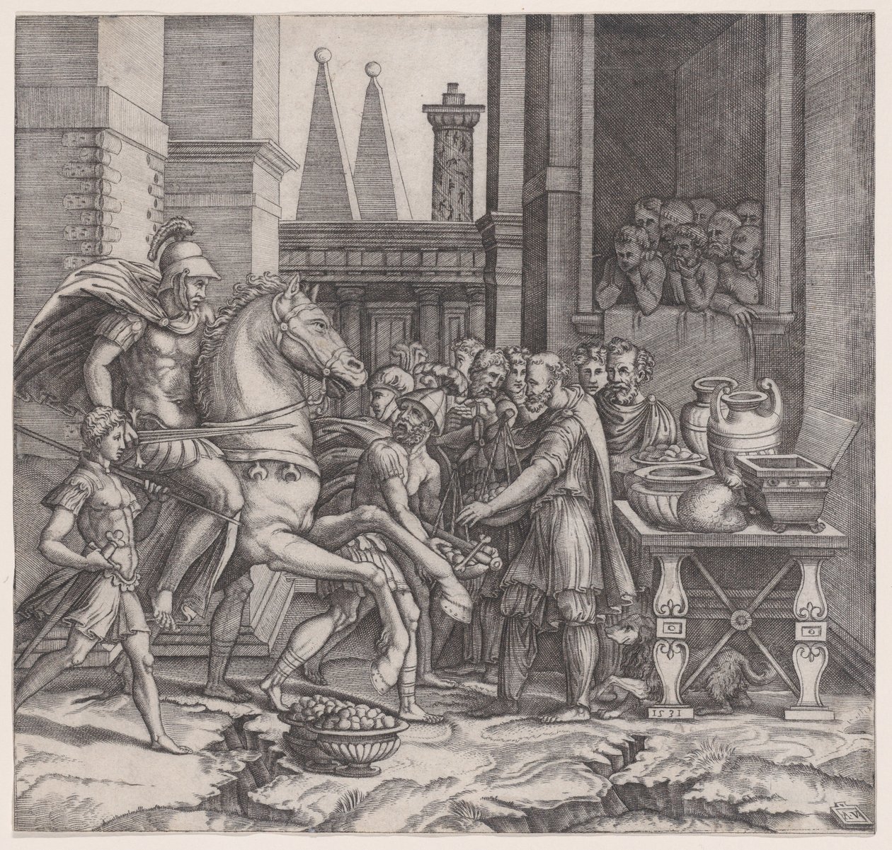 Camilo, fechado 1531 de Agostino Veneziano