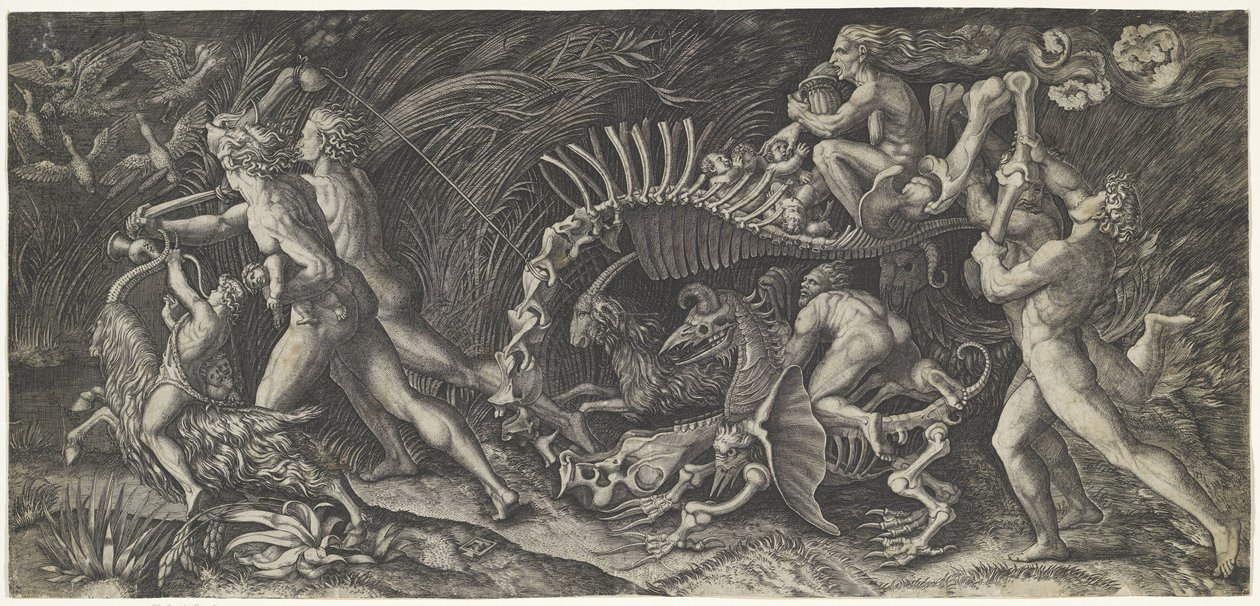 El cadáver
Lo stregozzo de Agostino Veneziano