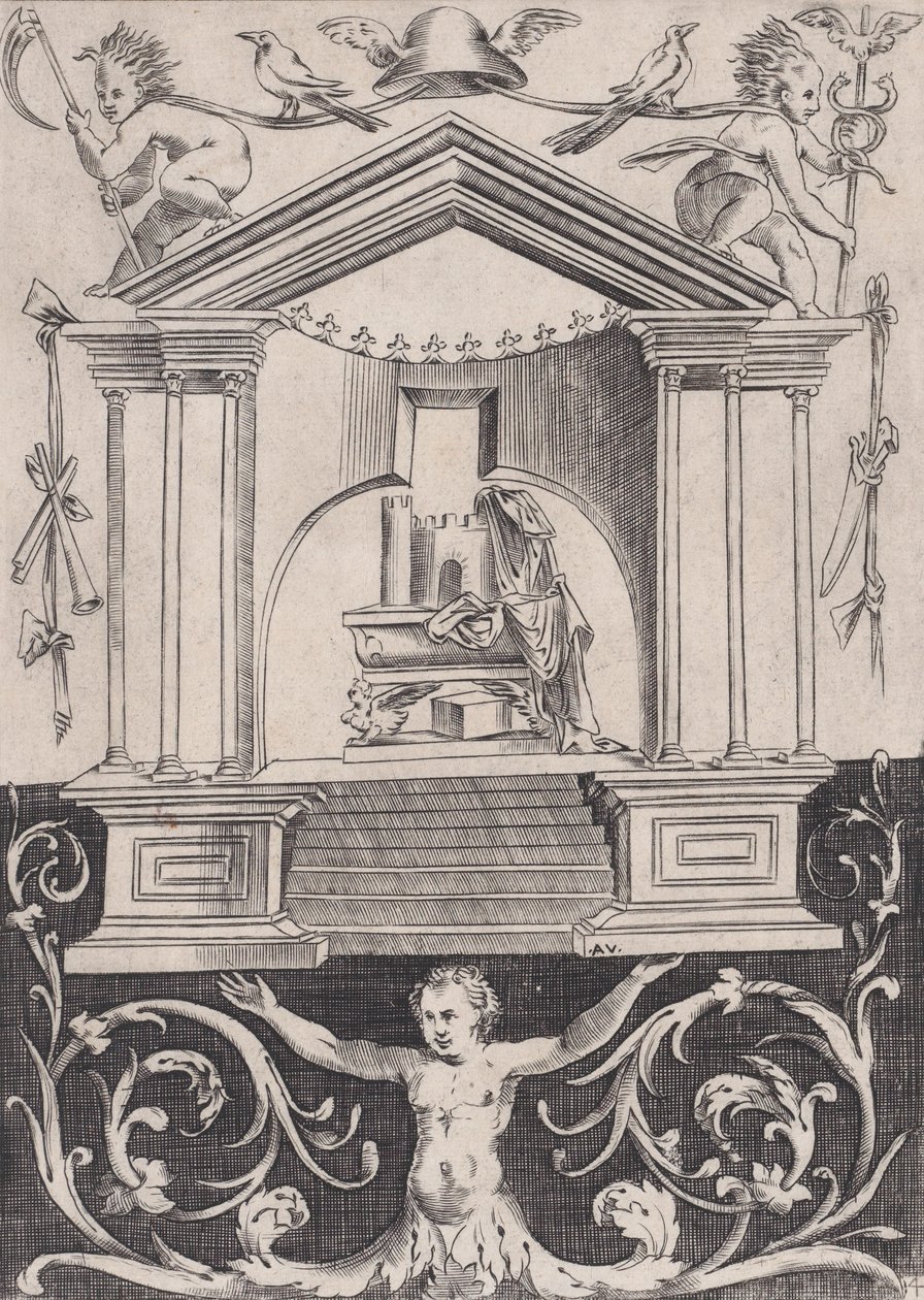 Panel Ornamental, ca. 1514-36 de Agostino Veneziano