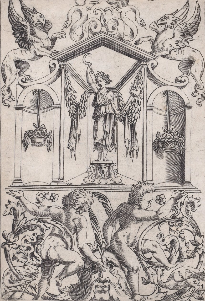 Panel ornamental, ca. 1514-36 de Agostino Veneziano