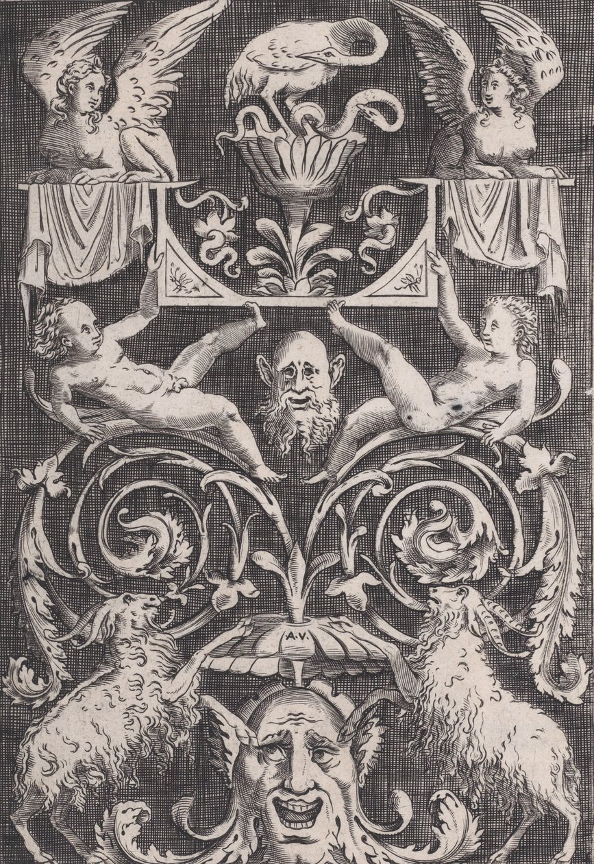 Panel ornamental, ca. 1514-36 de Agostino Veneziano