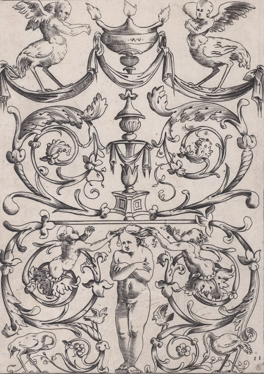 Panel ornamental de Agostino Veneziano