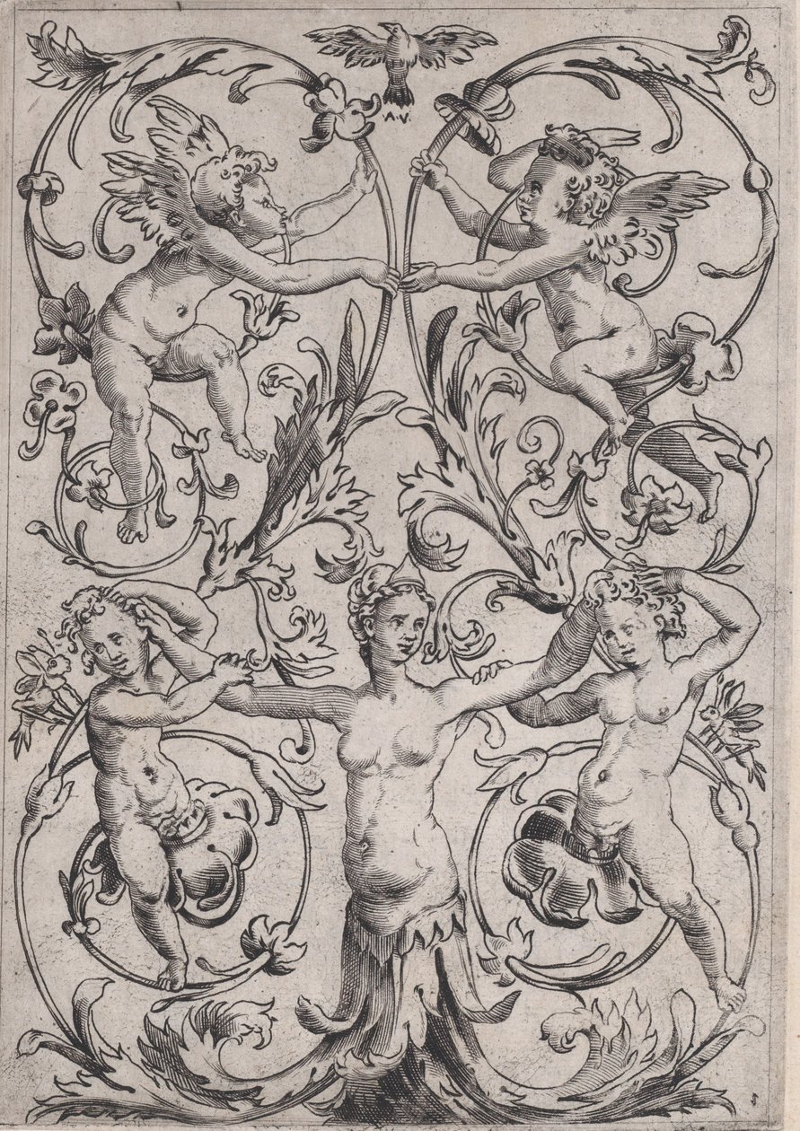 Panel ornamental, ca. 1514-36 de Agostino Veneziano