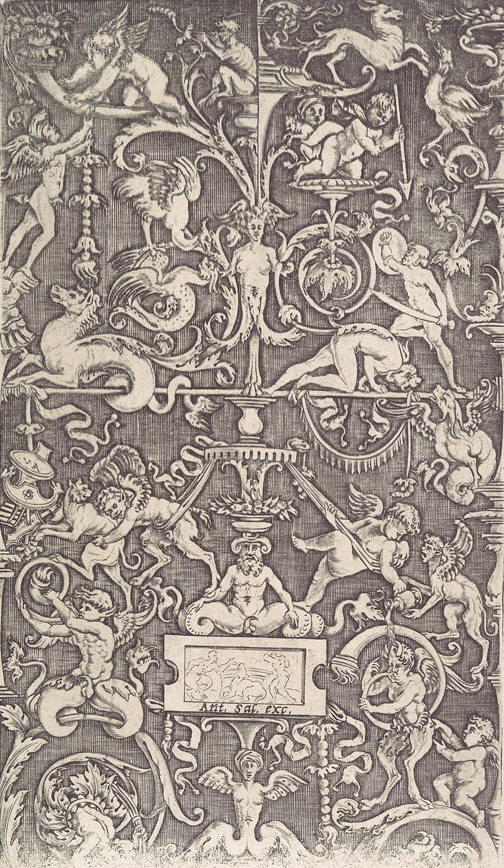 Panel ornamental, ca. 1514-36 de Agostino Veneziano