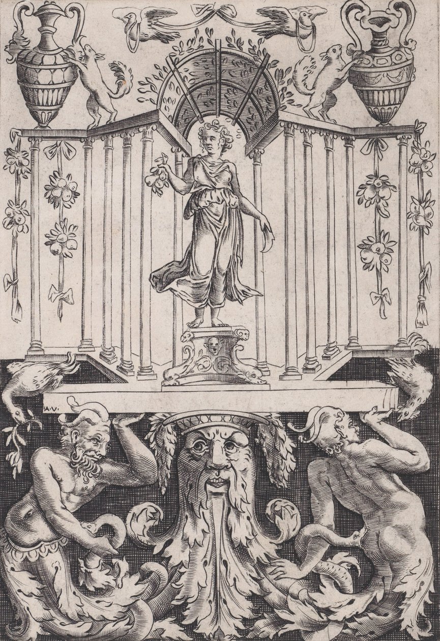 Panel ornamental, ca. 1514-36 de Agostino Veneziano