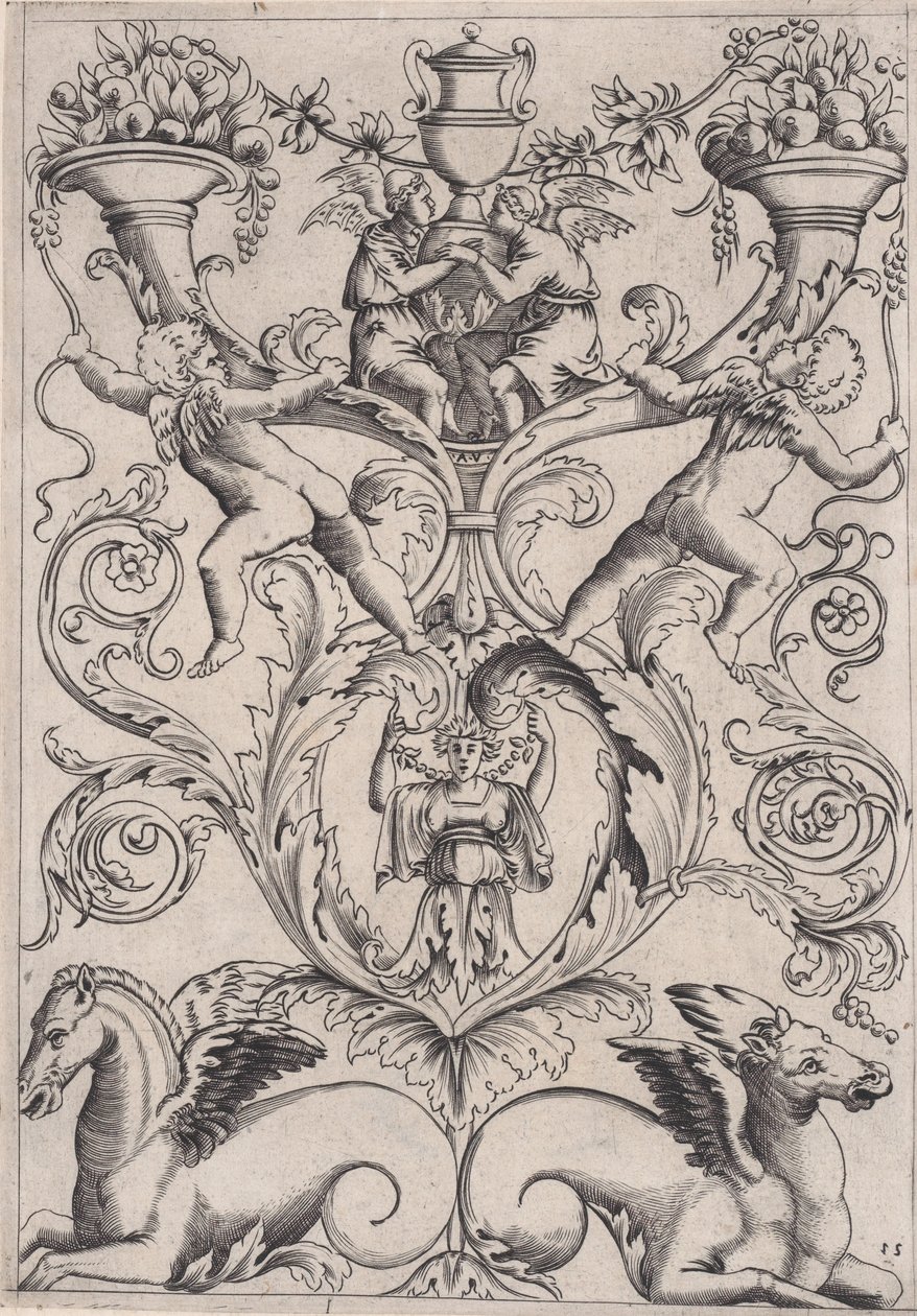 Panel ornamental, ca. 1514-36 de Agostino Veneziano