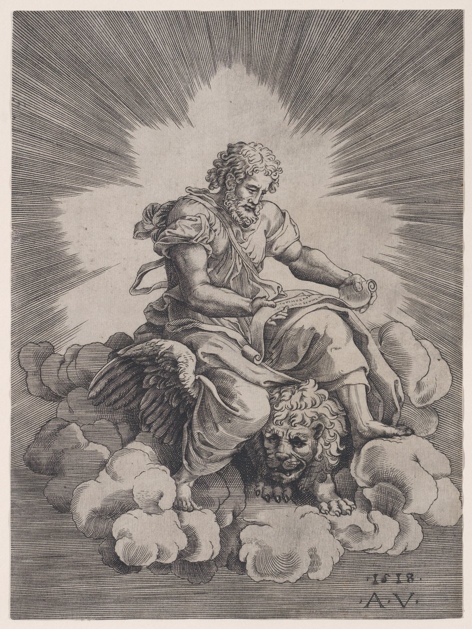 San Marcos, fechado 1518 de Agostino Veneziano