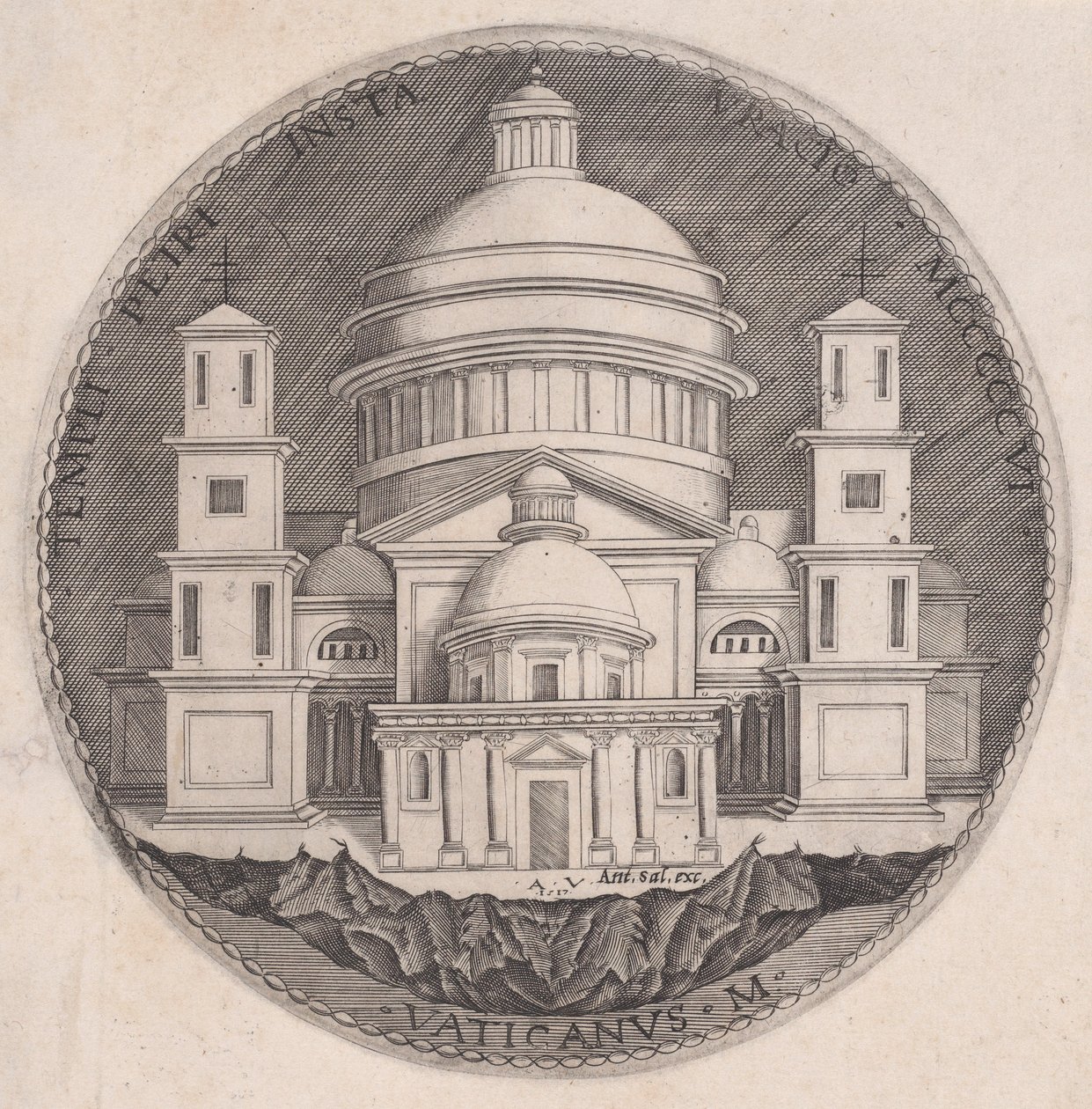 Basílica de San Pedro, fechada en 1517 de Agostino Veneziano