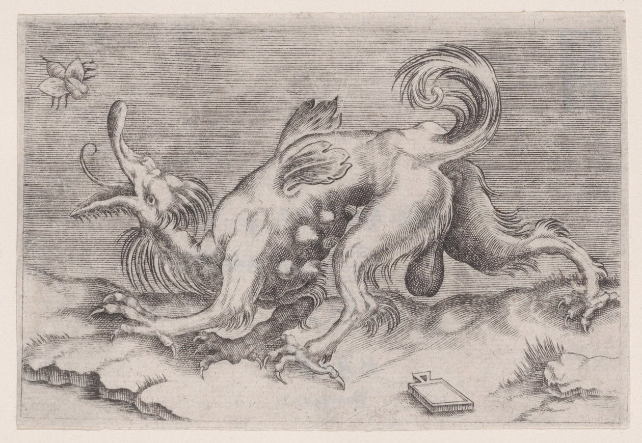 El dragón y la abeja, ca. 1514-1536 de Agostino Veneziano