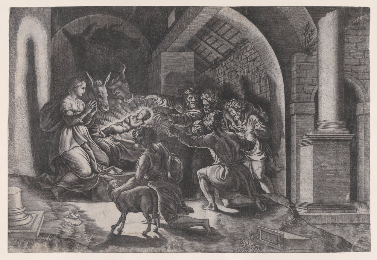 La Natividad de Agostino Veneziano