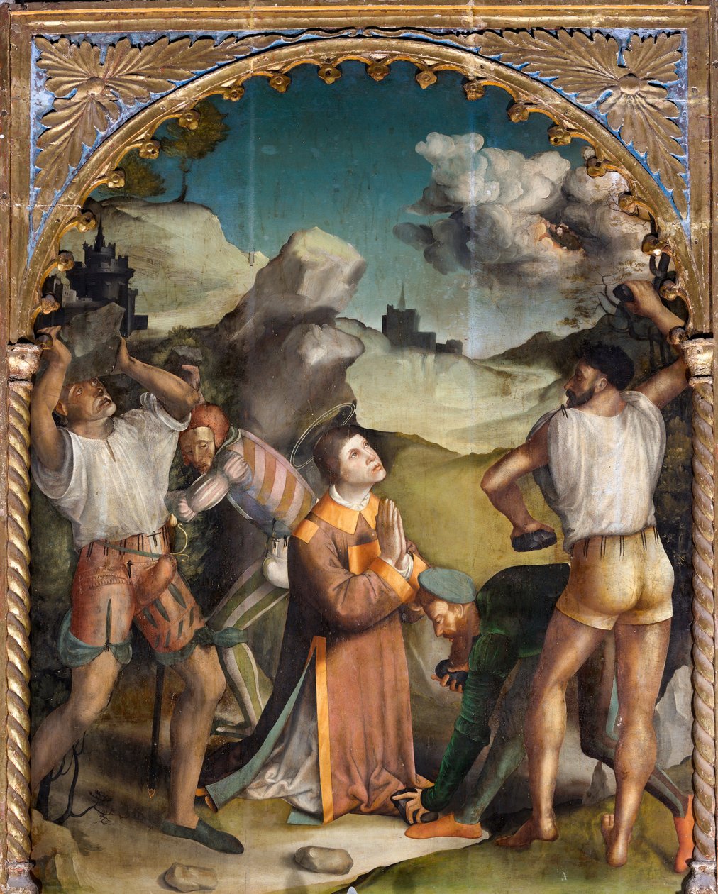Lapidación de San Esteban, primera mitad del siglo XVI (óleo sobre tabla) de Agostino da (attr.to) Casanova