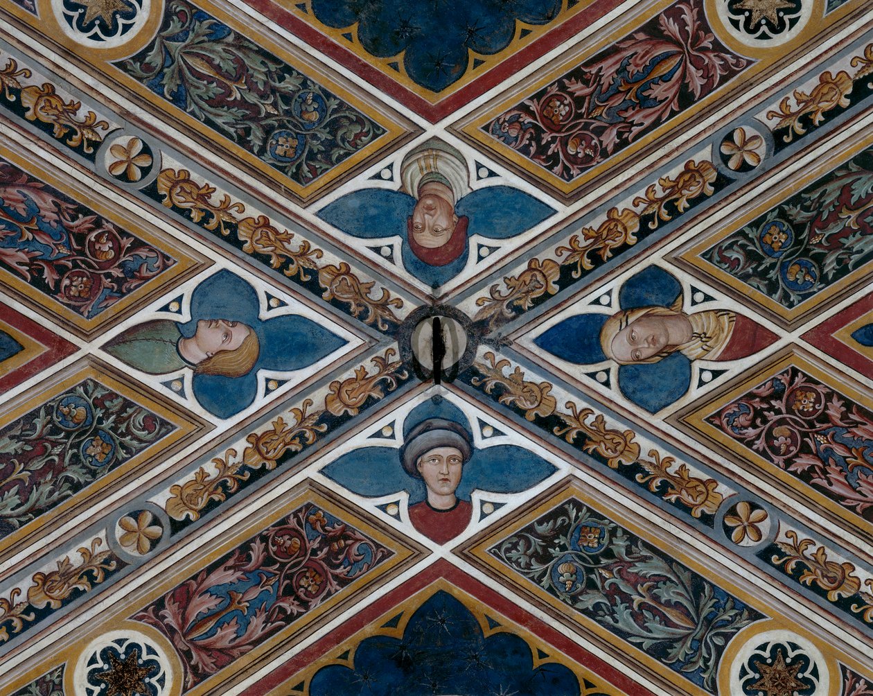 Cabezas y motivos vegetales (detalle) de Agostino di Marsiglio