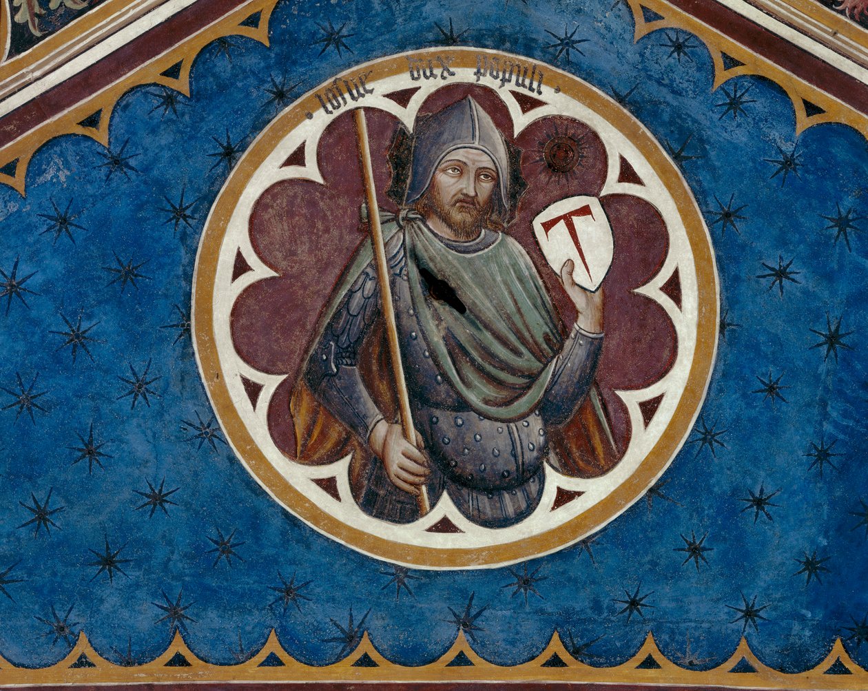 Lotharius, dux populi, (detalle) del cuarto tramo del techo (fresco) de Agostino di Marsiglio