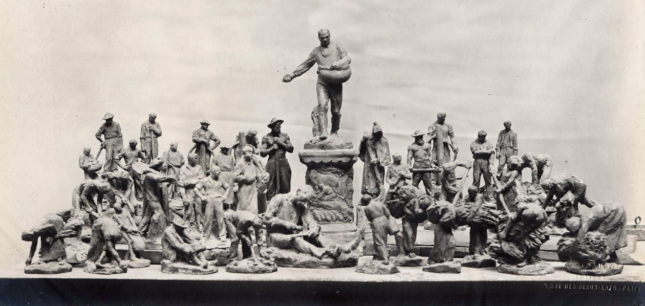 Monumento a los trabajadores (foto en b/n) de Aime Jules Dalou