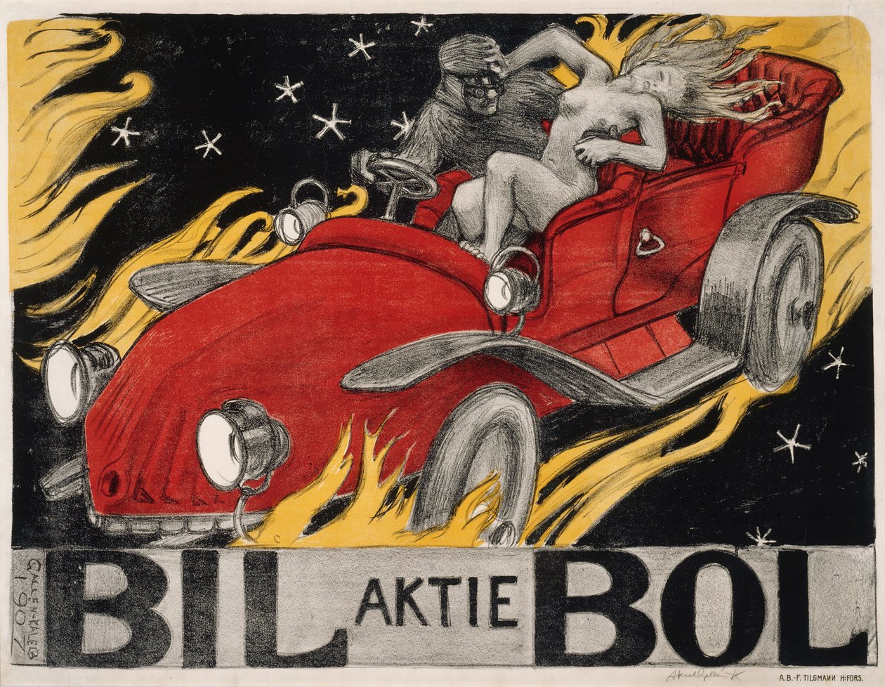 Bil-Bol, cartel para un concesionario de automóviles de Akseli Gallen-Kallela