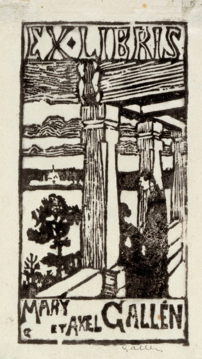 Ex libris de Mary y Axel Gallén de Akseli Gallen-Kallela