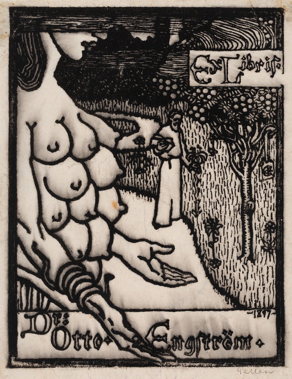 Exlibris del Dr. Otto Engström de Akseli Gallen-Kallela
