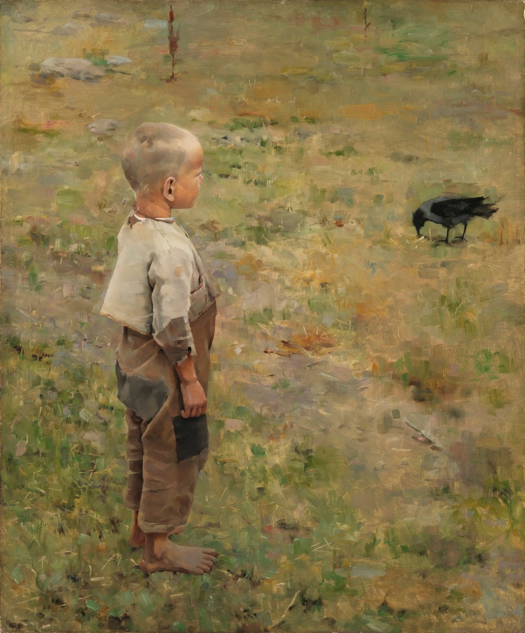 El niño y el cuervo de Akseli Gallen-Kallela