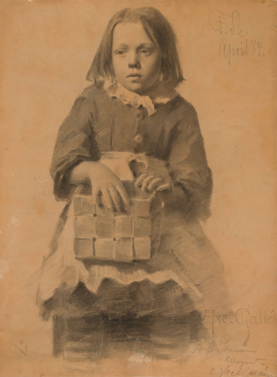 Niña con cesta de abedul de Akseli Gallen-Kallela